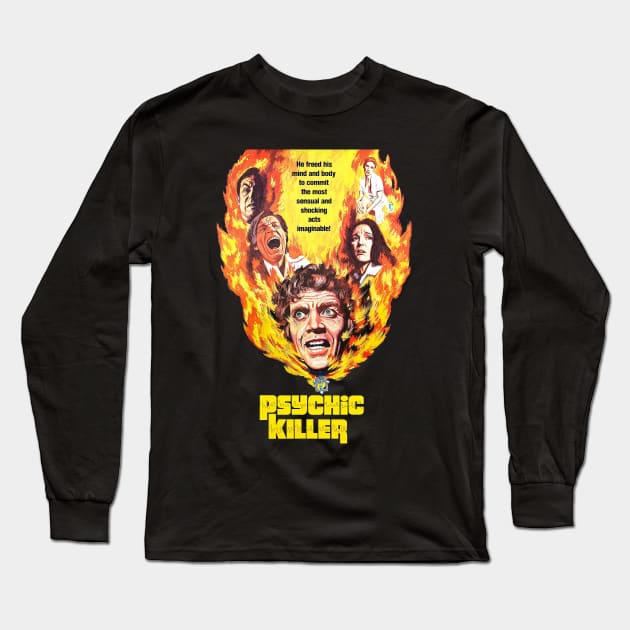 Psychic Killer Retro Cult Classic Horror Fan Art Long Sleeve T-Shirt by darklordpug